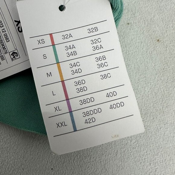 Auden Unlined Triangle Bralette XS Forest Green Adjustable Straps Ribbed - Picture 5 of 14